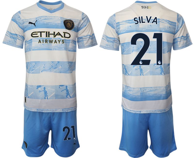 Men 2022-2023 Club Manchester City blue #21 Soccer Jersey